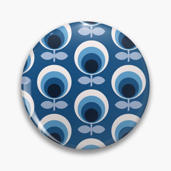 Item preview, Mid-century Classic Blue Flowers designed and sold by VIBEARTZDESIGN.
