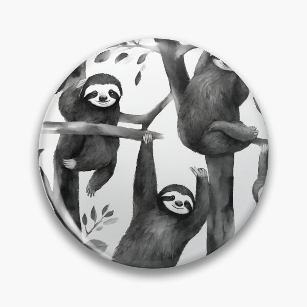 Item preview, Happy sloths hanging from trees. seamless pattern designed and sold by IssaraStudio.