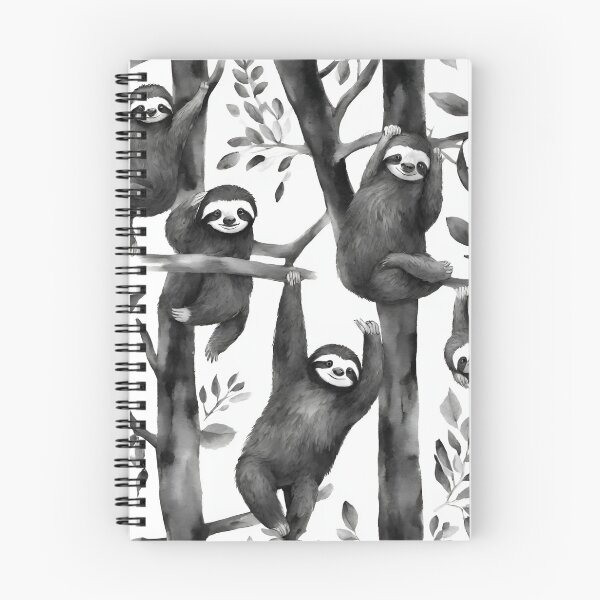 Item preview, Happy sloths hanging from trees. seamless pattern designed and sold by IssaraStudio.