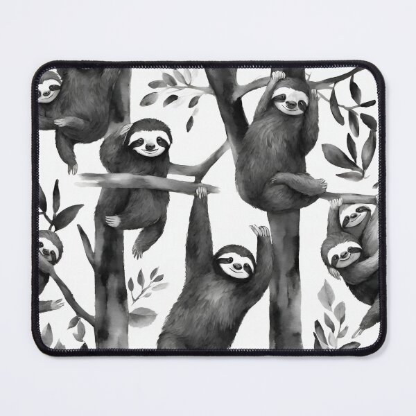 Item preview, Happy sloths hanging from trees. seamless pattern designed and sold by IssaraStudio.