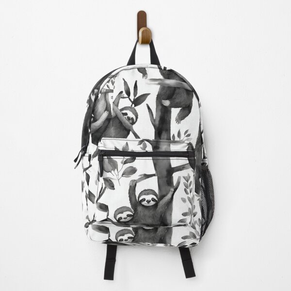 Item preview, Happy sloths hanging from trees. seamless pattern designed and sold by IssaraStudio.