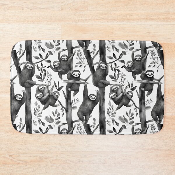 Item preview, Happy sloths hanging from trees. seamless pattern designed and sold by IssaraStudio.