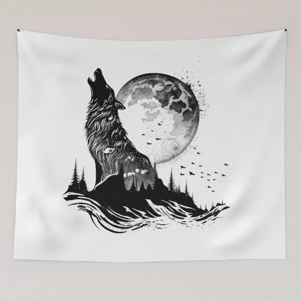 Item preview, Wolf and Moon 2 designed and sold by AstroRisq.