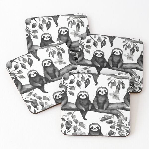 Item preview, Joyful sloths lounging in trees seamless pattern designed and sold by IssaraStudio.