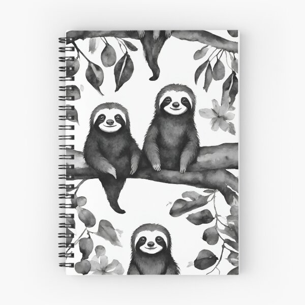 Item preview, Joyful sloths lounging in trees seamless pattern designed and sold by IssaraStudio.