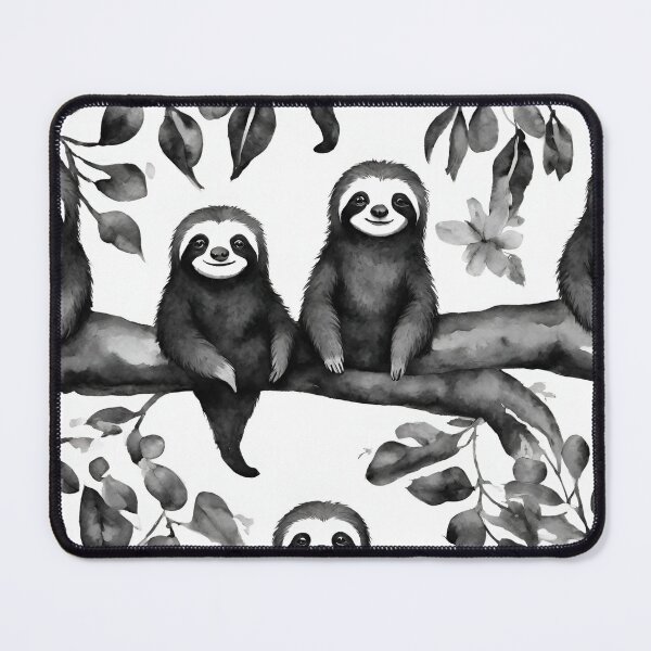 Item preview, Joyful sloths lounging in trees seamless pattern designed and sold by IssaraStudio.