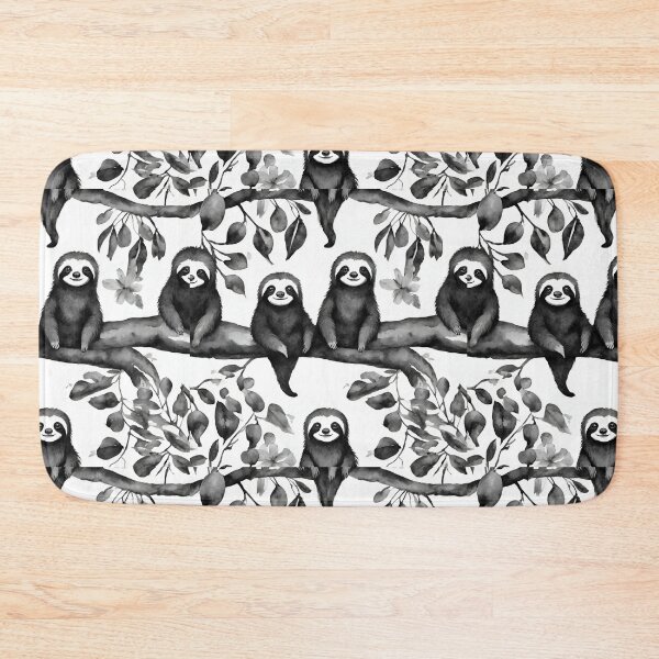Item preview, Joyful sloths lounging in trees seamless pattern designed and sold by IssaraStudio.