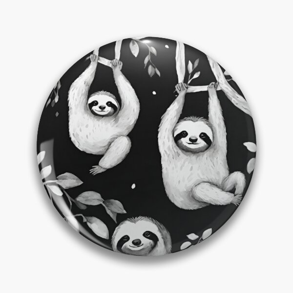 Item preview, Cheerful sloths relaxing among the trees seamless pattern designed and sold by IssaraStudio.