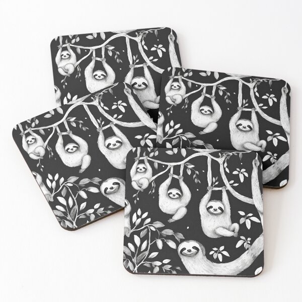 Item preview, Cheerful sloths relaxing among the trees seamless pattern designed and sold by IssaraStudio.
