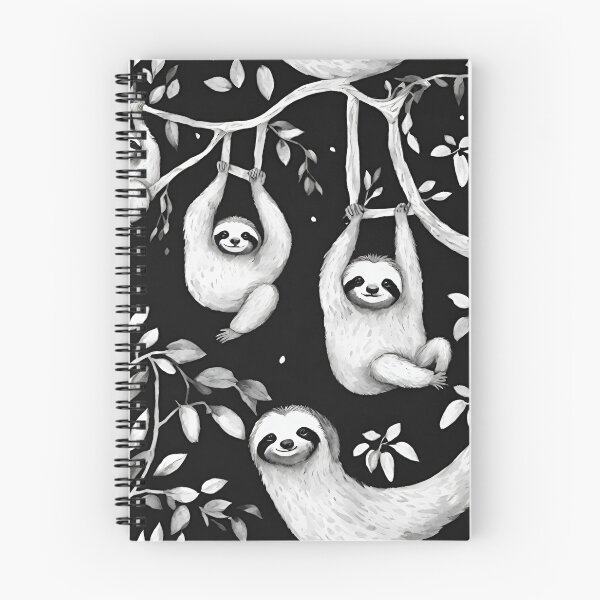 Item preview, Cheerful sloths relaxing among the trees seamless pattern designed and sold by IssaraStudio.