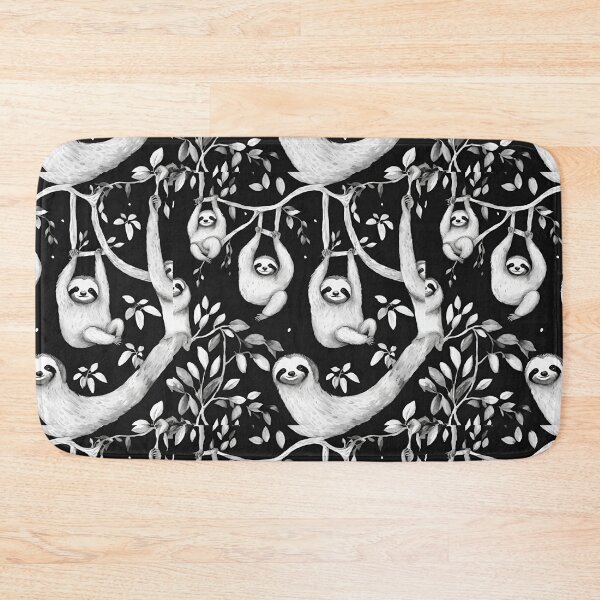 Item preview, Cheerful sloths relaxing among the trees seamless pattern designed and sold by IssaraStudio.