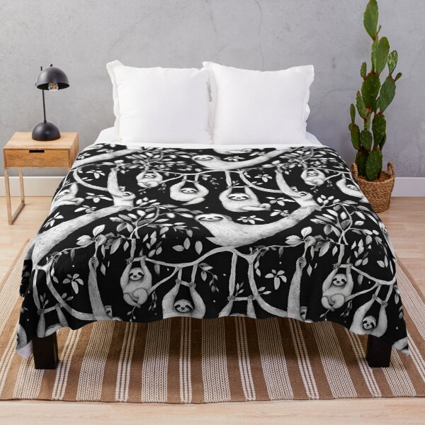 Item preview, Cheerful sloths relaxing among the trees seamless pattern designed and sold by IssaraStudio.
