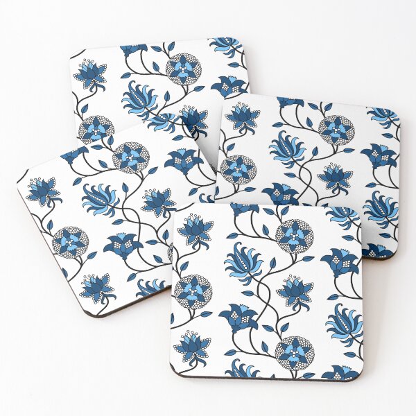 Item preview, Classic Blue Indian Flowers designed and sold by VIBEARTZDESIGN.