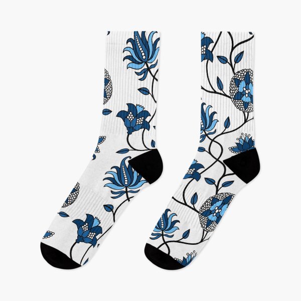 Item preview, Classic Blue Indian Flowers designed and sold by VIBEARTZDESIGN.