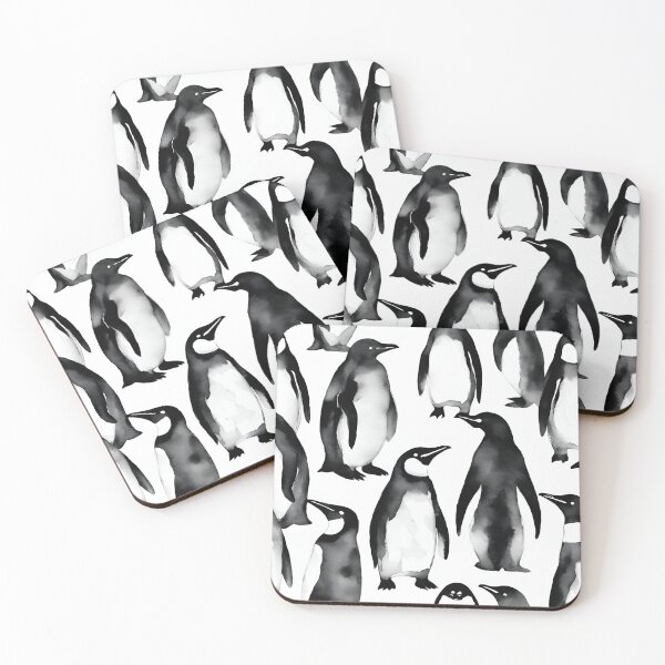 Item preview, Cute penguins waddling together seamless pattern designed and sold by IssaraStudio.