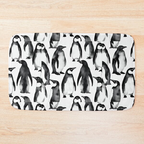 Item preview, Cute penguins waddling together seamless pattern designed and sold by IssaraStudio.