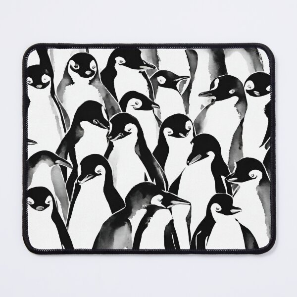 Item preview, Adorable penguins joyfully waddling side by side seamless pattern designed and sold by IssaraStudio.