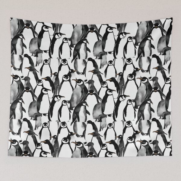 Item preview, Endearing penguins joyfully waddle together in perfect harmony seamless pattern designed and sold by IssaraStudio.