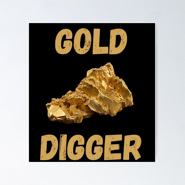 Gold Digger text on vintage textured grunge copper and gold