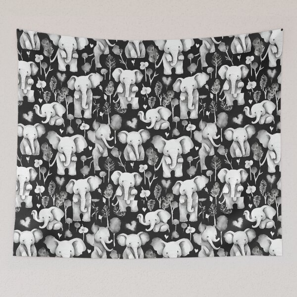 Item preview, Gentle elephants affectionately intertwining trunks seamless pattern designed and sold by IssaraStudio.