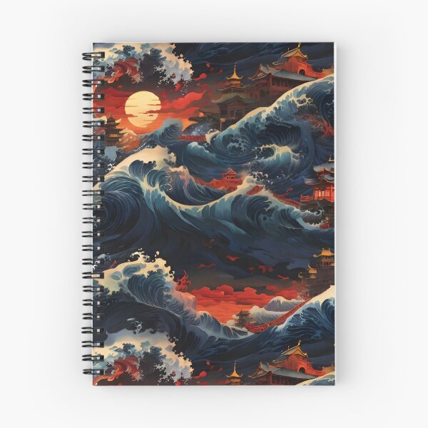 Item preview, Japanese depiction of a very turbulent sea with massive waves designed and sold by Sanderland.
