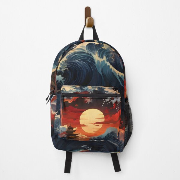 Item preview, Japanese depiction of a very turbulent sea with massive waves designed and sold by Sanderland.