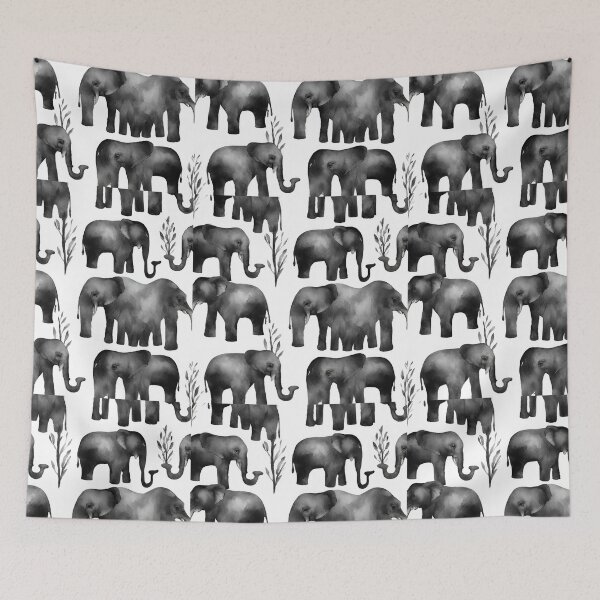 Item preview, Elephants tenderly intertwine trunks in a loving embrace seamless pattern designed and sold by IssaraStudio.