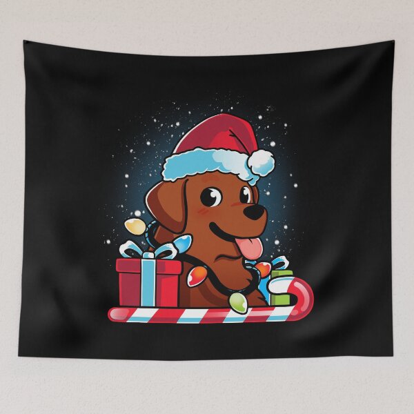 Item preview, Chocolate Brown Labrador Dog Christmas designed and sold by DigitalMagician.