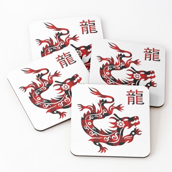 Item preview, Chinese Year Of The Dragon - Buffalo Plaid designed and sold by Happy Puppy Print On Demand.