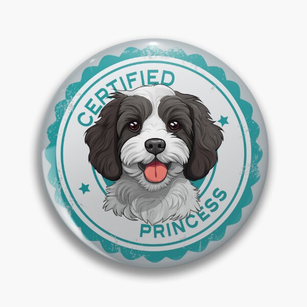 Artikelvorschau, Cavapoo Cavoodle Oodle Lustige zertifizierte Prinzessin – Schwarz und Weiß entworfen und verkauft von wotsthis.