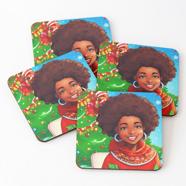 Item preview, Cute Black Girl Afro Christmas designed and sold by Bunmigraphics .