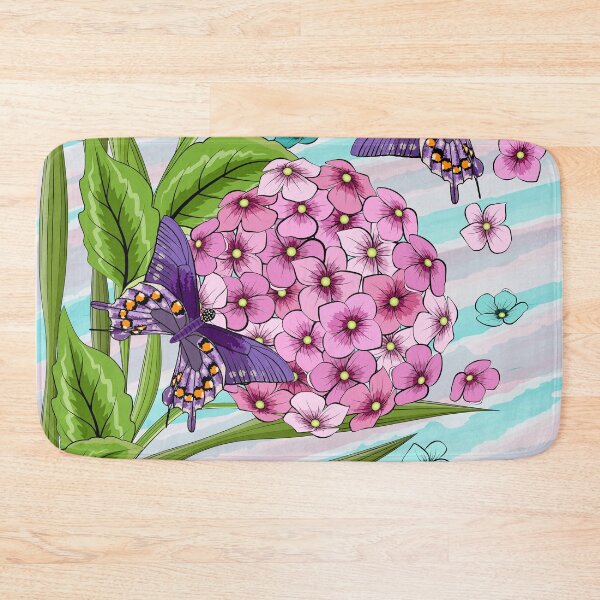 Item preview, Hydrangea And Butterflies Art designed and sold by Ayesha Saleem.