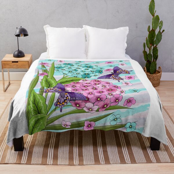 Item preview, Hydrangea And Butterflies Art designed and sold by Ayesha Saleem.
