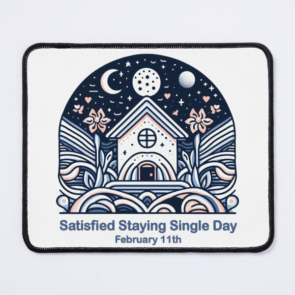 Item preview, Feb 11th Satisfied Staying Single Day designed and sold by CrankyOldDude.