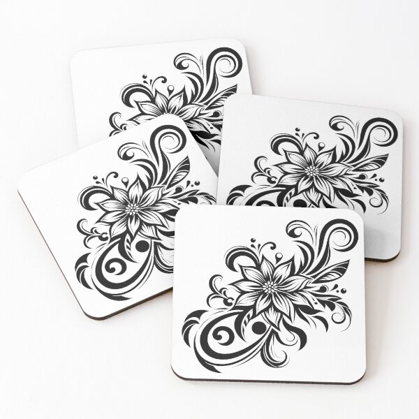 Item preview, Beautiful Abstract Flower Tattoo Design designed and sold by Coffee Lifestyle.