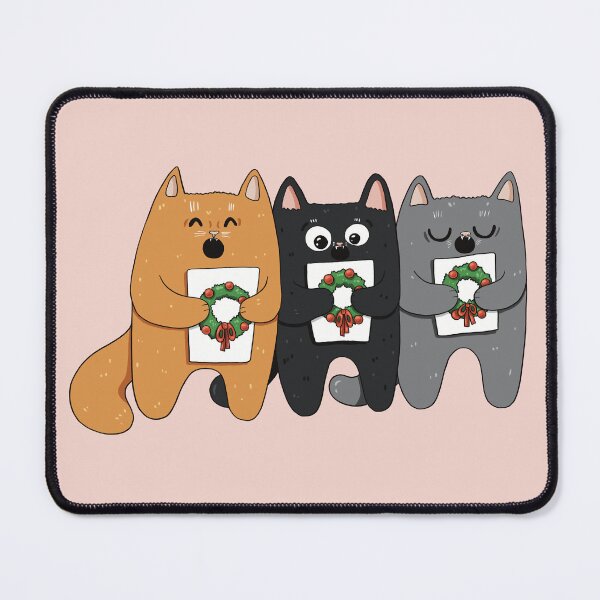 Item preview, Christmas Caroling Kitties Print designed and sold by Julia Sol.