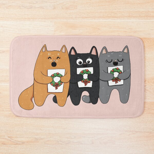 Item preview, Christmas Caroling Kitties Print designed and sold by Julia Sol.