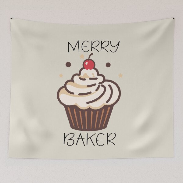 Item preview, Merry Baker Cupcake Sweet and Merry, Baking Design designed and sold by GirlGlowGraphic.