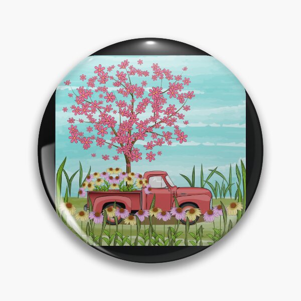 Item preview, Vintage Truck And Flowers designed and sold by Ayesha Saleem.