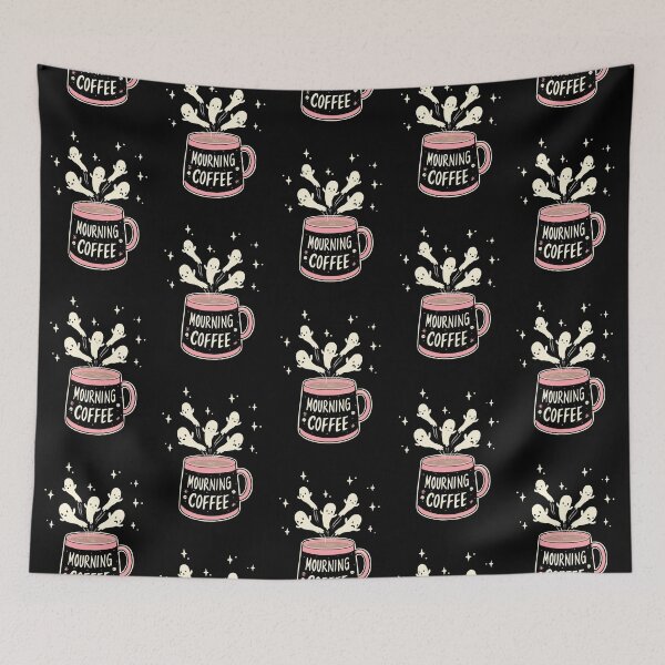 Item preview, Mourning Coffee 01 // Cute Ghosts with Coffee Mug designed and sold by Wendy-Stephens.