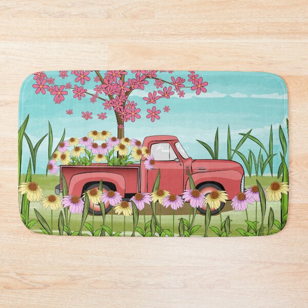 Item preview, Vintage Truck And Flowers designed and sold by Ayesha Saleem.