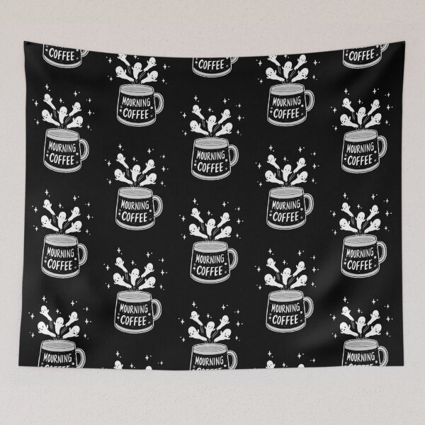 Item preview, Mourning Coffee 02 // Cute Ghosts with Coffee Mug designed and sold by Wendy-Stephens.