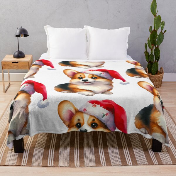 Item preview, Corgi Puppy Christmas Watercolor Digital Art - Pembroke Welsh Corgi Painting - Different Pattern designed and sold by Star-Fragment.