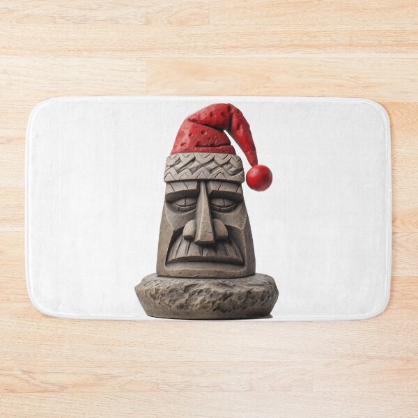 Item preview, Easter Island Statue with Santa's hat designed and sold by Sp3ctrumOfColor.