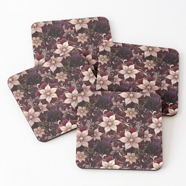 Item preview, Beautiful Maroon and Beige Flowers designed and sold by ShinyWolf.