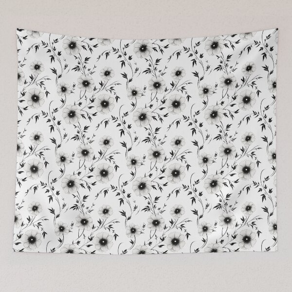 Item preview, Beautiful Black and White Flowers designed and sold by ShinyWolf.