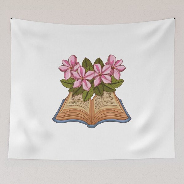 Item preview, Flowers Growing From Book | Light Purple Plumeria flowers with leaves designed and sold by CircinusStore.