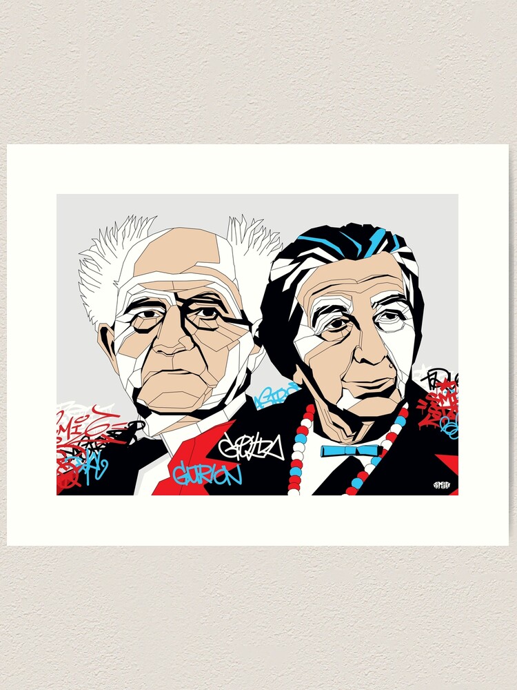 Art Print, Golda Meir & David Ben-Gurion - Pop Art Israeli leader designed and sold by SMIGONLINE