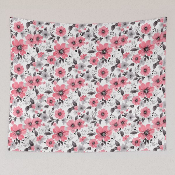 Item preview, Beautiful Rose Pink and Charcoal Gray Flowers designed and sold by ShinyWolf.