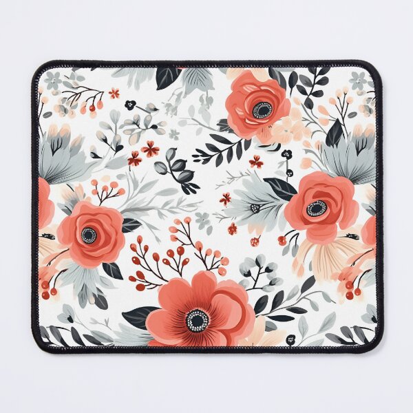 Item preview, Beautiful Coral and Grey Flowers designed and sold by ShinyWolf.
